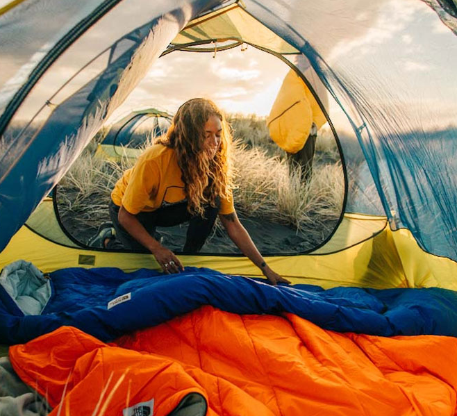 Tents and sleeping sales bags