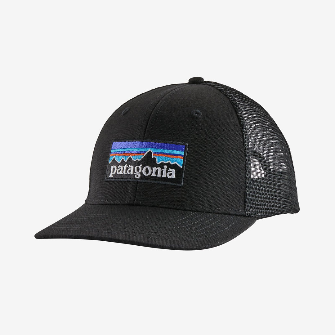 black patagonia p6 hat