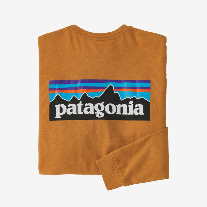 Men's Patagonia P-6 Logo Long-Sleeve Responsibili-Tee Cloudberry Orange