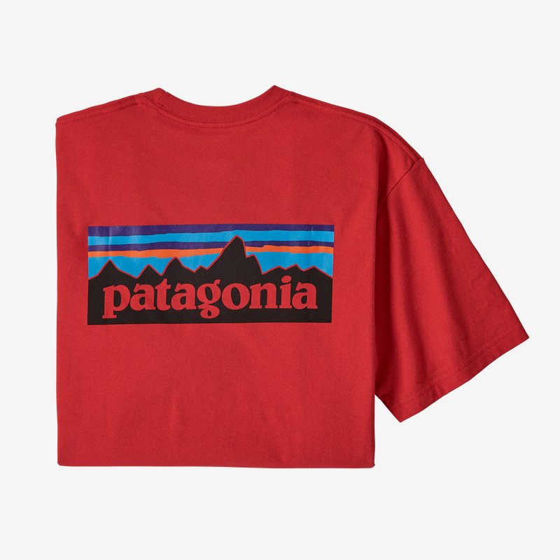 Men's Patagonia P-6 Logo Short-Sleeve Responsibili-Tee® Sumac Red