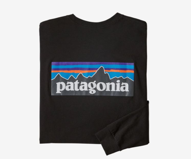 Men's Patagonia P-6 Logo Long-Sleeve Responsibili-Tee Black