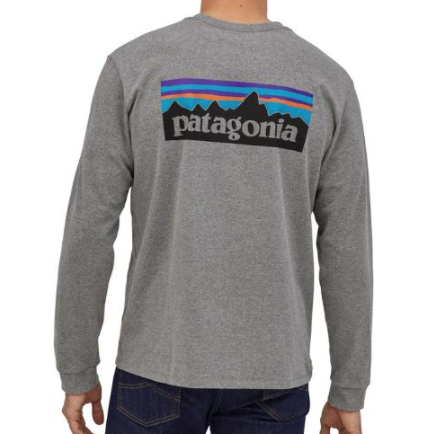 Men's Patagonia P-6 Logo Long-Sleeve Responsibili-Tee Gravel Heather